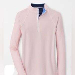 New Peter Millar Melange Raglan sleeve Perth Performance Pullover Pink, Small